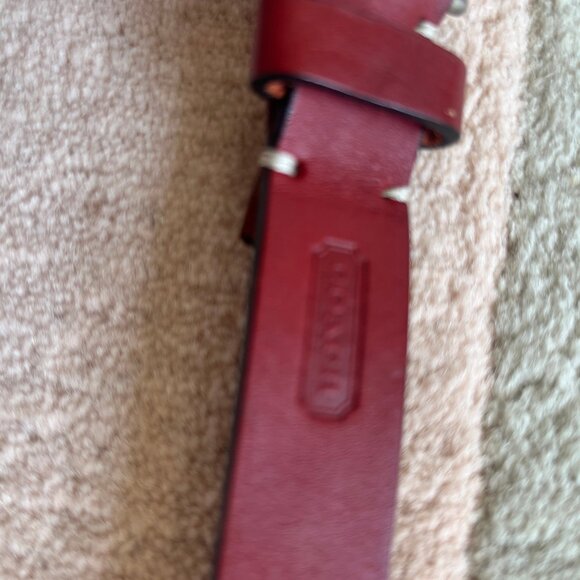 Vintage Coach 90s Red Leather Belt Women's Medium - Picture 11 of 15